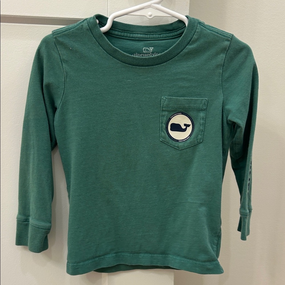 Vineyard Vines Kids Teal Long Sleeve Tee